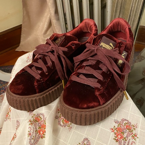 Puma X Fenty Rihanna Creeper Vintage OG• Pre-Loved Velvet Burgundy • Size 6 - Picture 2 of 8